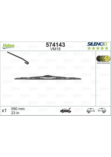 574143 - Silecek Sılencıo 60 cm X1 VM18 Renault Toyota Volvo Subaru Pejo Vw Opel Bmw Kıa Fıat Swf 116148
