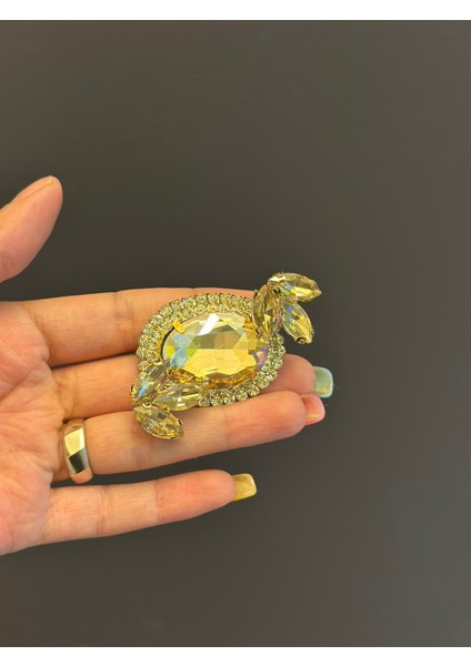 Zirkon Taş Işleme Tasarım Broş Yaka Iğnesi Giyim Aksesuarı 6x5 cm fırsatları