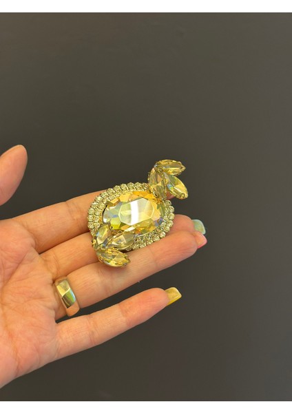 Zirkon Taş Işleme Tasarım Broş Yaka Iğnesi Giyim Aksesuarı 6x5 cm indirimleri