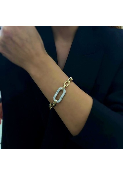 Taşlı Ataç Zincir Bileklik- BLK1043