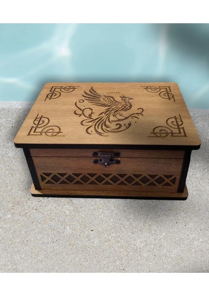Tarot Kutusu Sunak Run Taşları Kutusu El Işi Anka Kuşu Ahşap modelleri