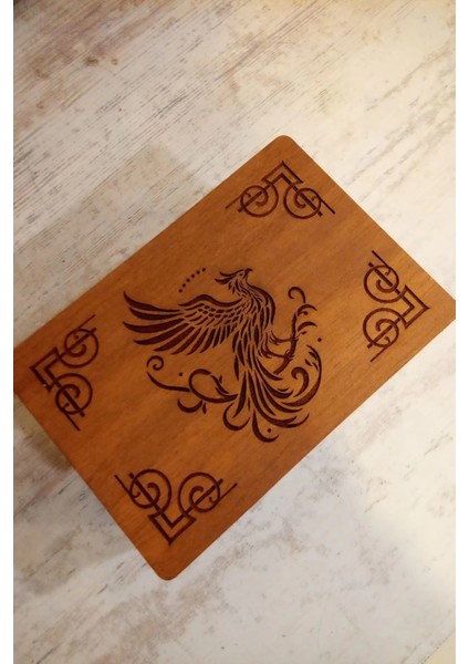 Tarot Kutusu Sunak Run Taşları Kutusu El Işi Anka Kuşu Ahşap fırsatları