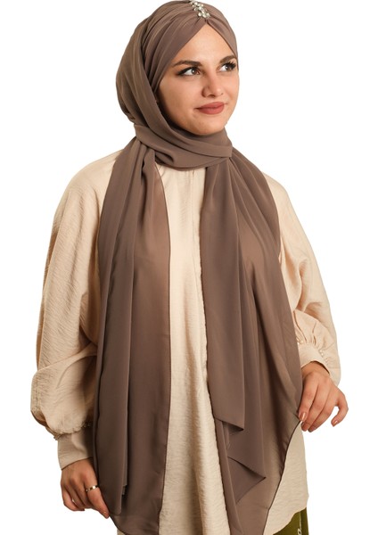 Vizon Arkadan Bağlamalı Şal Şifon Pileli Taşlı Elişi Işlemeli 1840_10