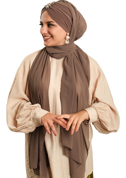 Vizon Arkadan Bağlamalı Şal Şifon Pileli Taşlı Elişi Işlemeli 1840_10 fiyatları