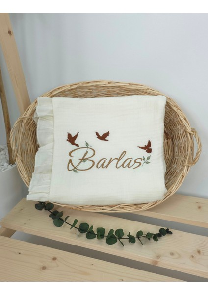 Müslin Yeni Doğan 4katlı Organik %100PAMUK Kişiye Özgü Nakışlı Hastane Çıkış Seti(3'lü Kelebk Model) fırsatları