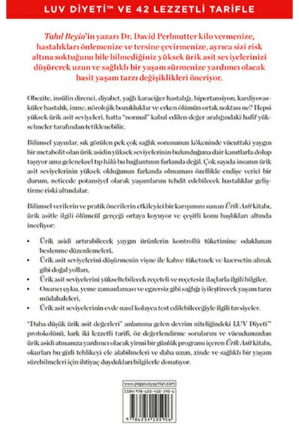 Ürik Asit David Perlmutter Kilo Kontrolü ve Sağlık İçin 368 Sayfa indirimleri
