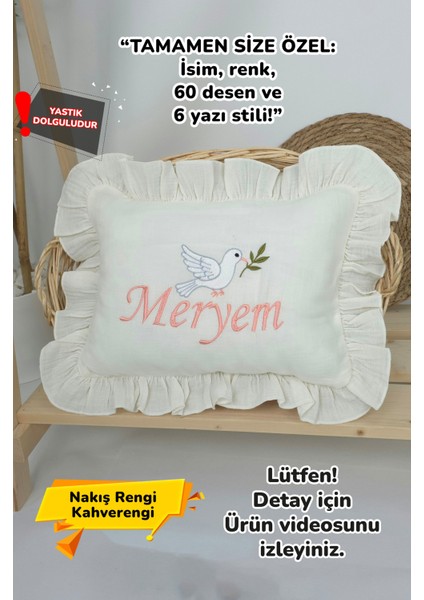 Müslin Yeni Doğan 4katlı Organik %100PAMUK Kişiye Özgü Nakışlı Hastane Çıkış Seti (Kuş Model-3)