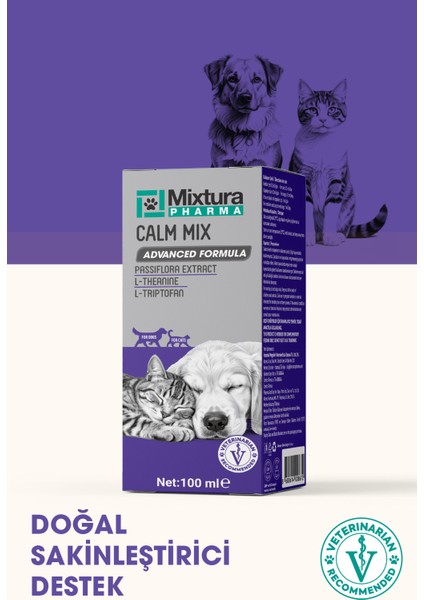 Calm Mix Kedi ve Köpek Sakinleştirmeye ve Stres Azaltmaya Yardımcı Sıvı