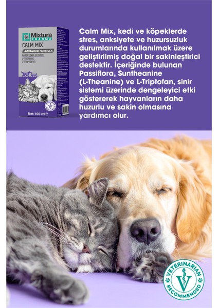 Calm Mix Kedi ve Köpek Sakinleştirmeye ve Stres Azaltmaya Yardımcı Sıvı fiyatları