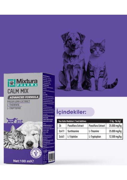 Calm Mix Kedi ve Köpek Sakinleştirmeye ve Stres Azaltmaya Yardımcı Sıvı modelleri