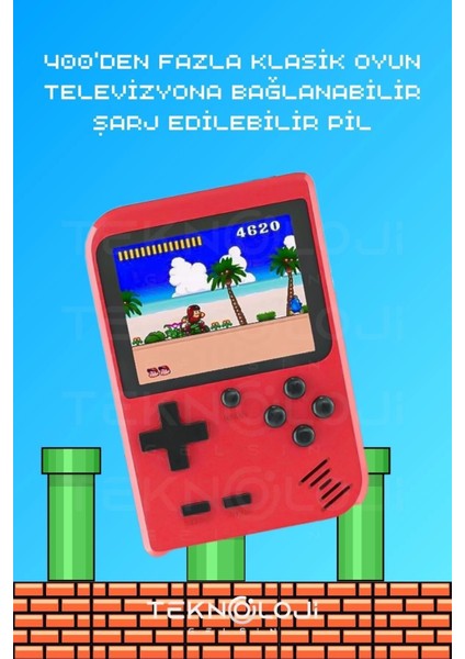 400 Oyunlu Mini Atari Gameboy Oyun Konsolu Gamebox Kollu Atari