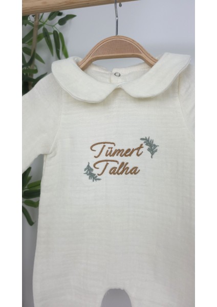 Müslin Yeni Doğan 4katlı Organik %100PAMUK Kişiye Özgü Nakışlı Hastane Çıkış Seti(Iki Dallı Model-2) fırsatları