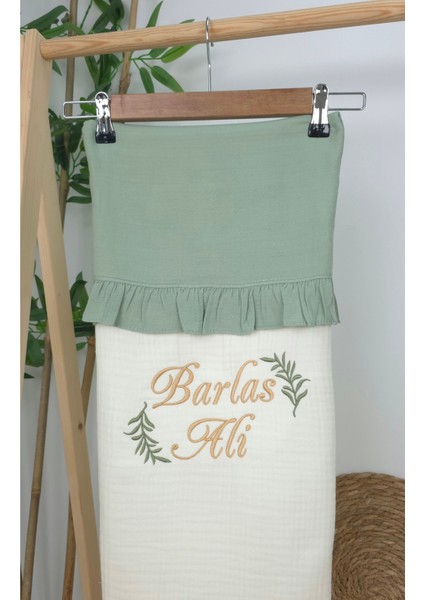 Müslin Yeni Doğan 4katlı Organik %100PAMUK Kişiye Özgü Nakışlı Hastane Çıkış Seti (Iki Dal Model-1) modelleri