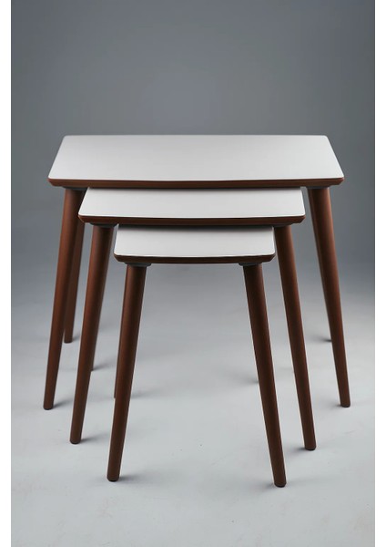 Istanbul 3'lü Zigon Sehpa %100 Mdf Beyaz modelleri