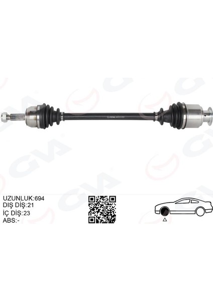 4416110 - Ön Aks Sağ Renault Express F40.G40 1.9 D Uzunluk 85-98
