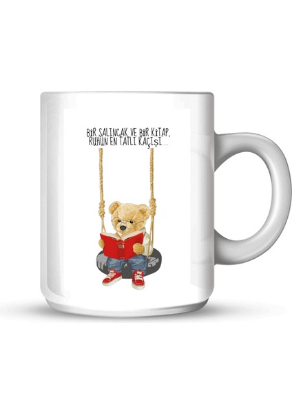 Swing Break: Hayal Gücünün Kanatları! Özel Tasarım Porselen Kupa Beyaz