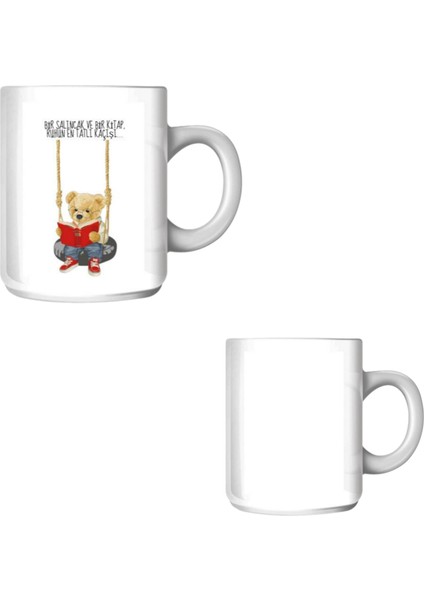 Swing Break: Hayal Gücünün Kanatları! Özel Tasarım Porselen Kupa Beyaz