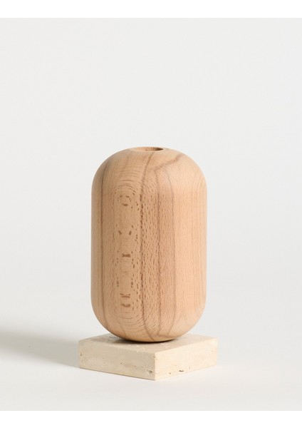 Ahşap Gövdeli Traverten Dekoratif Şamdan modelleri