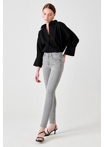 NELLY Skinny Fit Açık Gri Kadın Jean Pantolon fırsatları