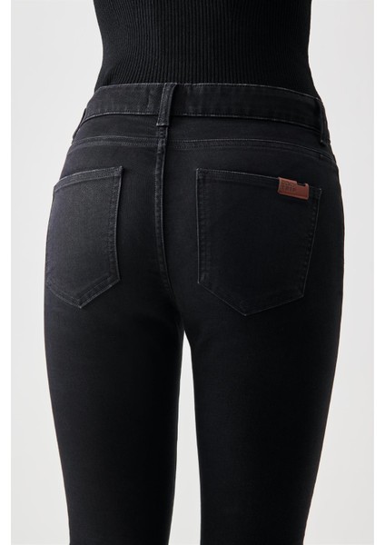 NELLY Skinny Fit Yıkamalı Siyah Kadın Jean Pantolon