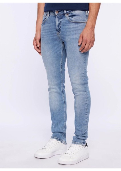 Normal Bel Skinny Fit Açık Indigo Erkek Denim Pantolon DT10352_ETHAN Skinny Fit Normal Bel