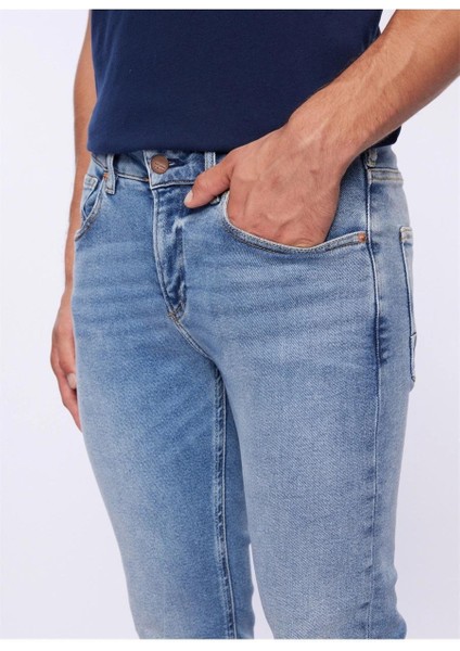 Normal Bel Skinny Fit Açık Indigo Erkek Denim Pantolon DT10352_ETHAN Skinny Fit Normal Bel