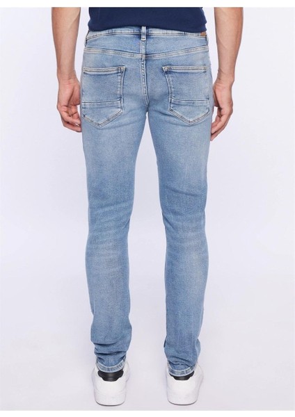 Normal Bel Skinny Fit Açık Indigo Erkek Denim Pantolon DT10352_ETHAN Skinny Fit Normal Bel