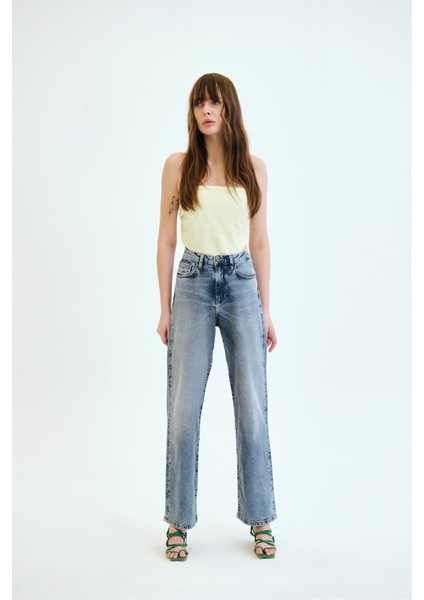 KARLA Straight Fit Açık İndigo Kadın Jean Pantolon