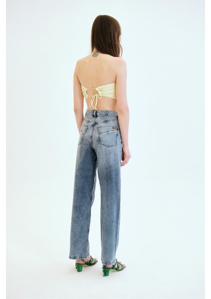 KARLA Straight Fit Açık İndigo Kadın Jean Pantolon