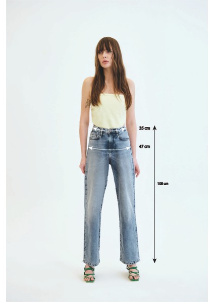 KARLA Straight Fit Açık İndigo Kadın Jean Pantolon