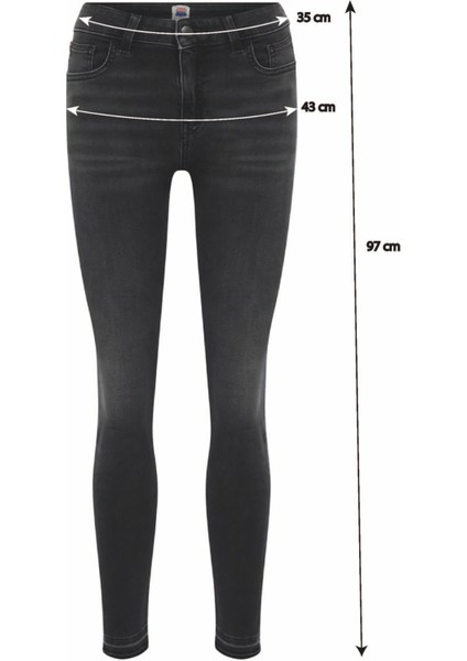 NELLY Skinny Fit Antrasit Kadın Jean Pantolon indirimleri