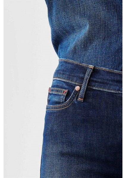 LYDIA Skinny Flare Fit Koyu İndigo Kadın Jean Pantolon