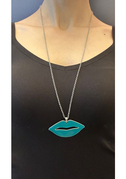 Çelik Dudak Uçlu Uzun Kadın Kolye 35 cm modelleri