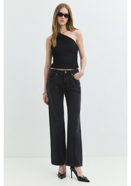 LILY Bootcut Fit Yüksek Bel Antrasit Kadın Jean Pantolon fiyatları