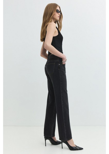 LILY Bootcut Fit Yüksek Bel Antrasit Kadın Jean Pantolon indirimleri