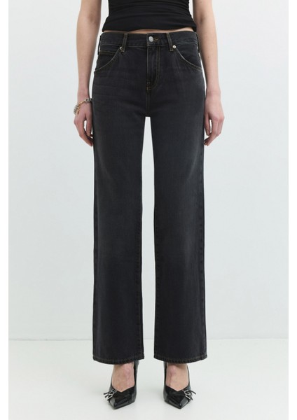 LILY Bootcut Fit Yüksek Bel Antrasit Kadın Jean Pantolon