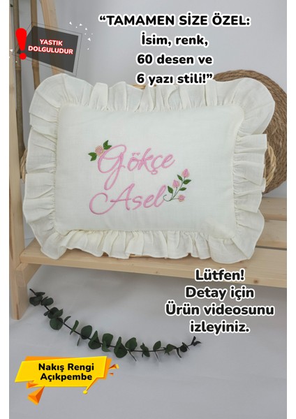 Müslin Yeni Doğan 4katlı Organik %100PAMUK Kişiye Özgü Nakışlı Hastane Çıkış Seti (Güllü Model-2)