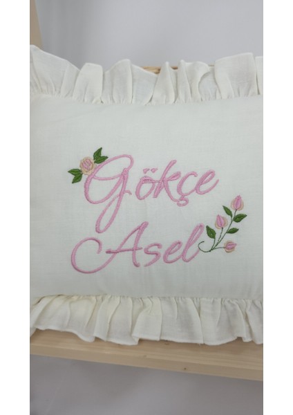 Müslin Yeni Doğan 4katlı Organik %100PAMUK Kişiye Özgü Nakışlı Hastane Çıkış Seti (Güllü Model-2) modelleri
