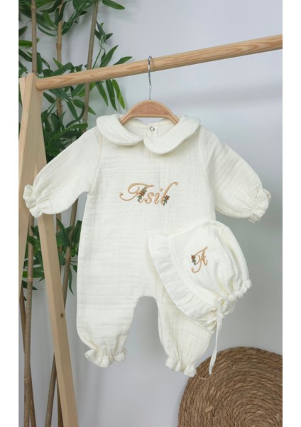 Müslin Yeni Doğan 4katlı Organik %100PAMUK Kişiye Özgü Nakışlı Hastane Çıkış Seti (Papatya Model-3) modelleri
