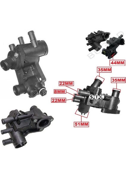 25 Topran 108184 - Termostat Yuvası Komple Aee-Aer-Aex-Afh-Ahs-All-Alm-Akv- Felıcıa Golf Polo Caddy Lupo Vento Arosa Cordoba Ibıza Inca