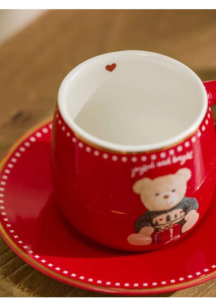 Ayı Teddy Baskılı 2 Kişilik Kahve Fincan Takımı (W5) fiyatları