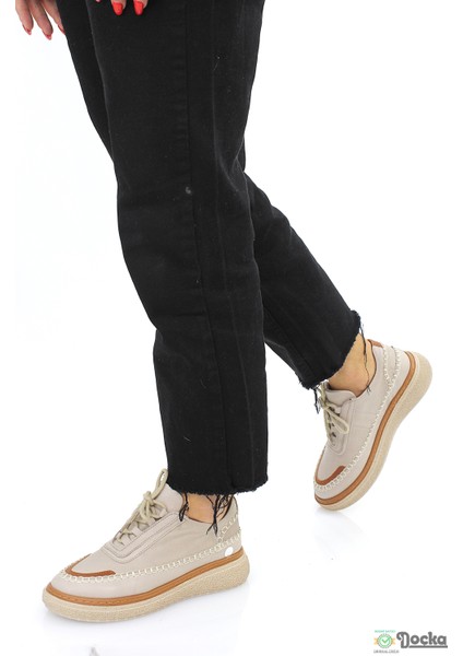 Mammimia Kadın Spor Tarz Ortopedik Hakiki Deri Düz Taban Mevsimlik Hafif Günlük Ayakkabı M26/KA115