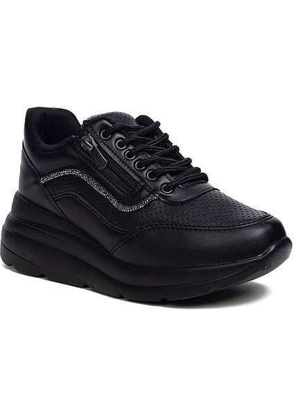 Zenne 207 Cilt Bej Beyaz Siyah Ortopedik Spor Ayakkabı