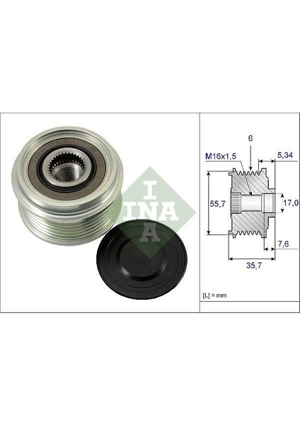 535007710 - Alternator Kasnagı Mercedes W202 S202 W210 W638 . Chevrolet Captıva Epıca Lacettı 2.0 Cdtı 07