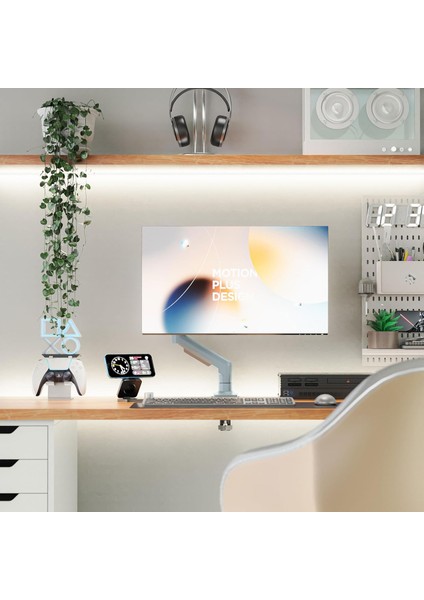 North Bayou Nb F80-XE Beyaz Tek Kol Amortisörlü Monitör Tutucu – 17"-30" Ekran modelleri