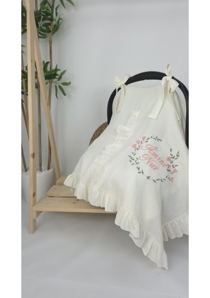Müslin Yeni Doğan 4katlı Organik %100PAMUK Kişiye Özgü Nakışlı Hastane Çıkış Seti (Çiçek Model-2) fiyatları