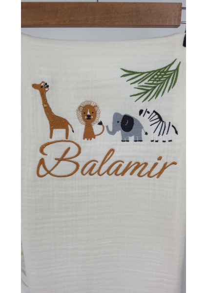 Müslin Yeni Doğan 4katlı Organik %100PAMUK Kişiye Özgü Nakışlı Hastane Çıkış Seti-Safari Model fırsatları