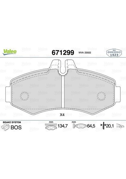 671299 - Fren Balatası On Mercedes Vıto W638 97 03