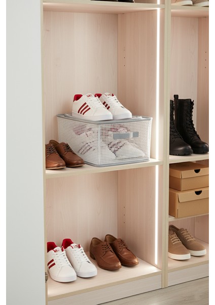 Şeffaf Saklama Organizeri | 2 Adet | Şerit Desenli | Fermuarlı, Pencereli, Çelik Destekli, Katlanabilir Çok Amaçlı Organizer fırsatları