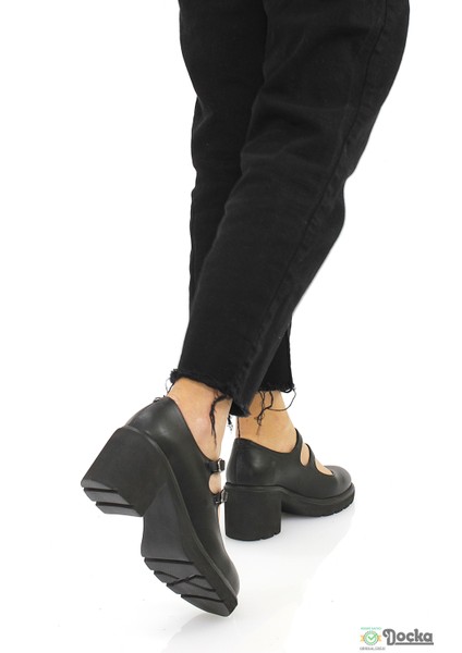 Mammimia Kadın Hakiki Deri Mevsimlik Kalın Platform Topuklu Klasık Rugan Ayakkabı M26/KA160 fırsatları